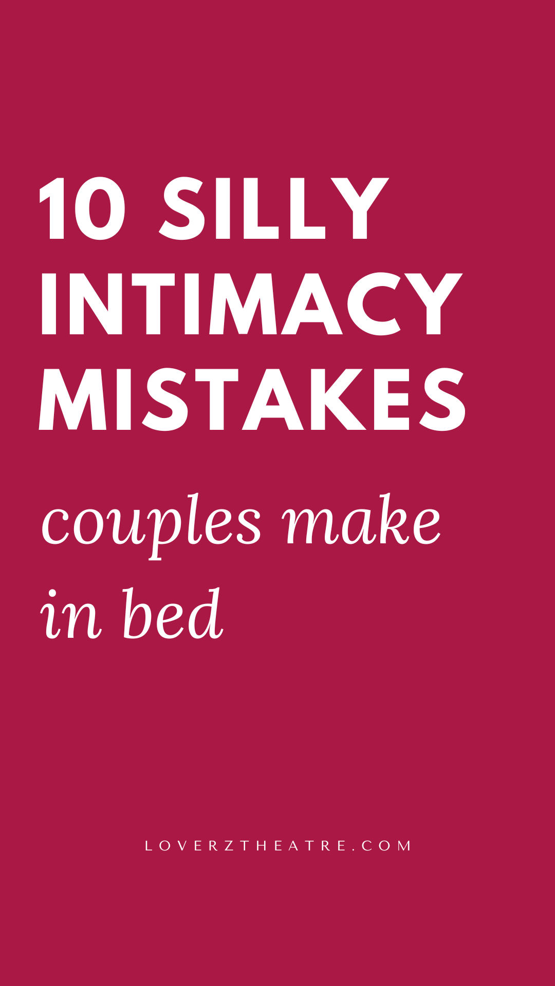 mistakes couples make in the bedroom