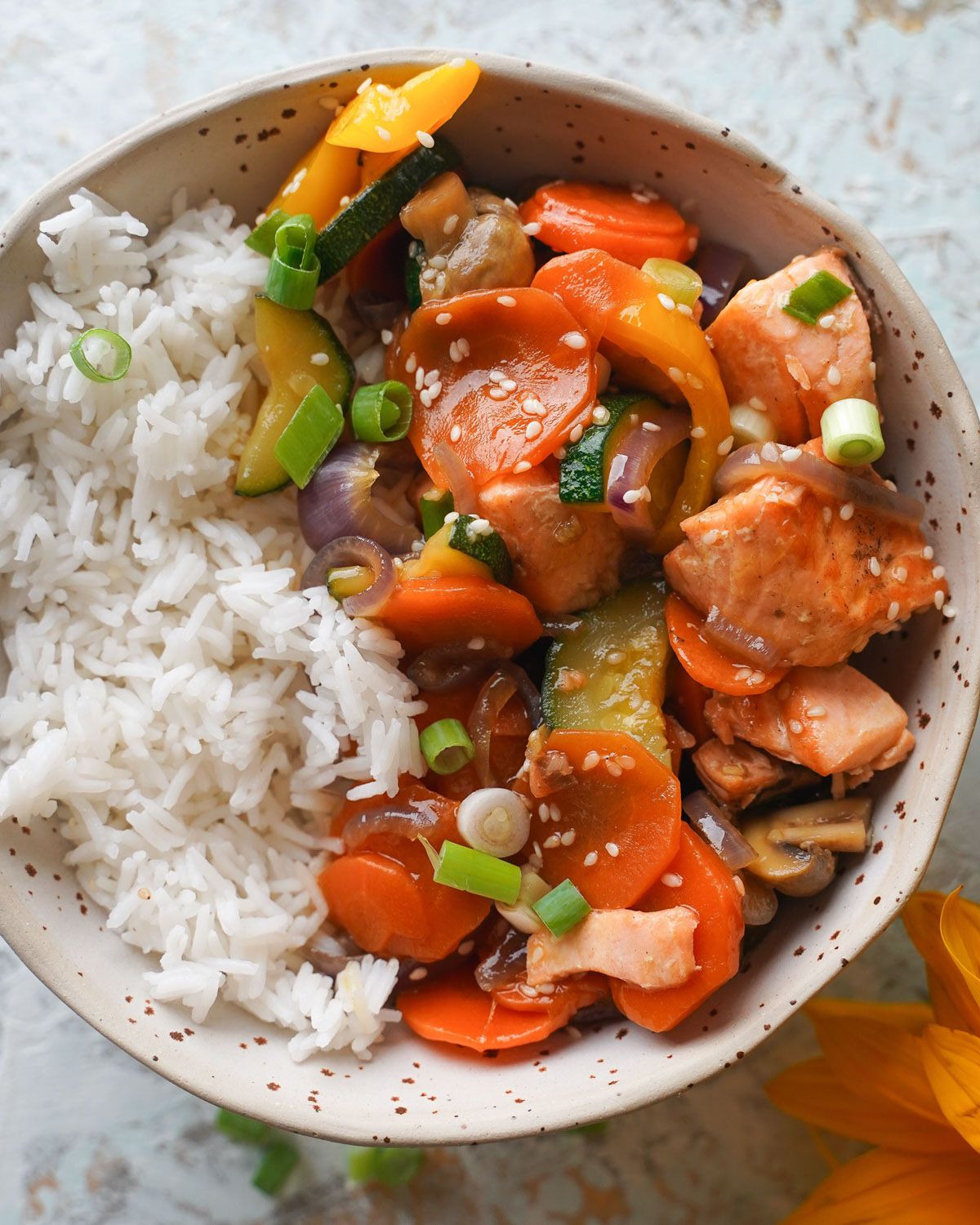 salmon stir fry