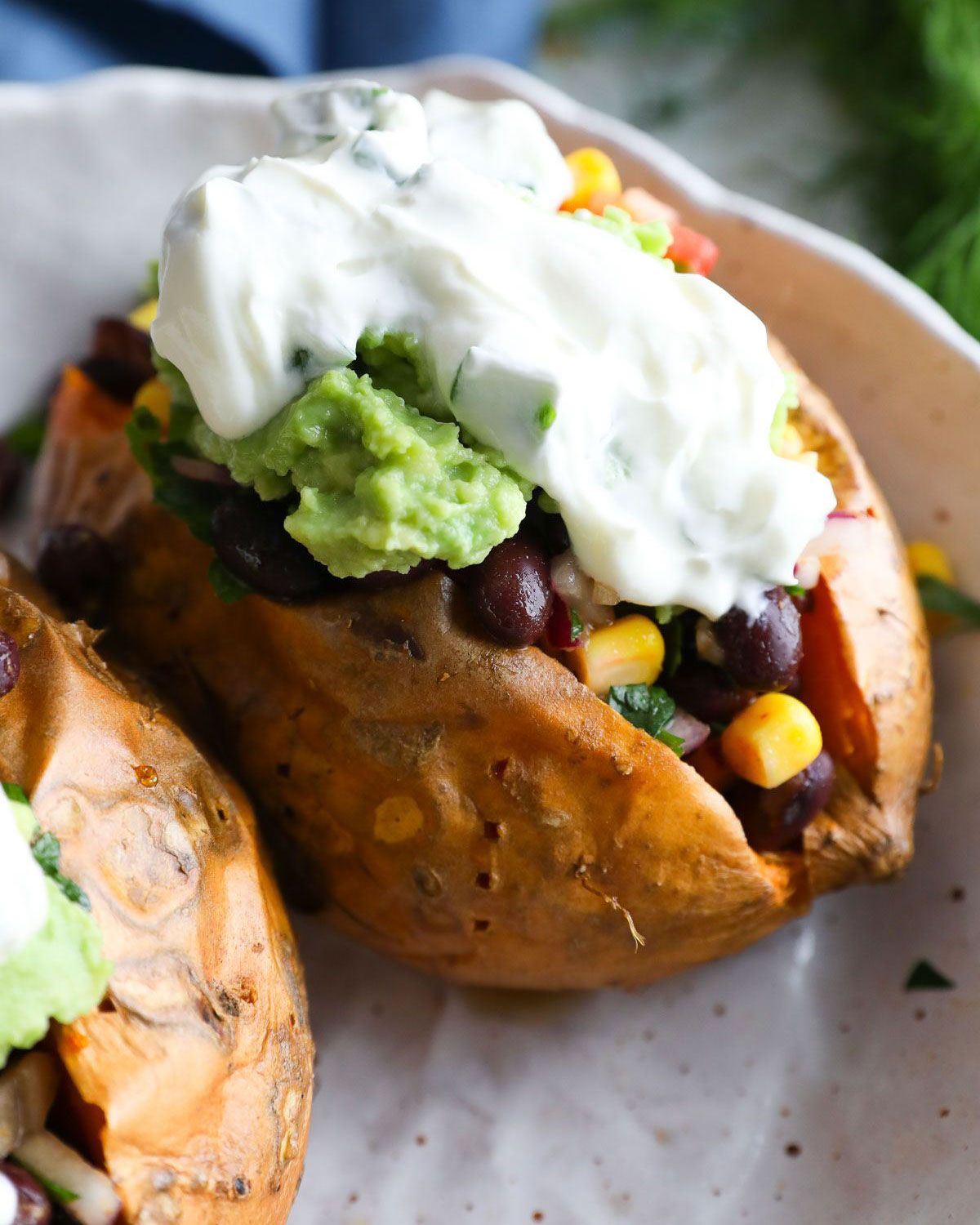 Bean Stuffed Sweet Potatoes