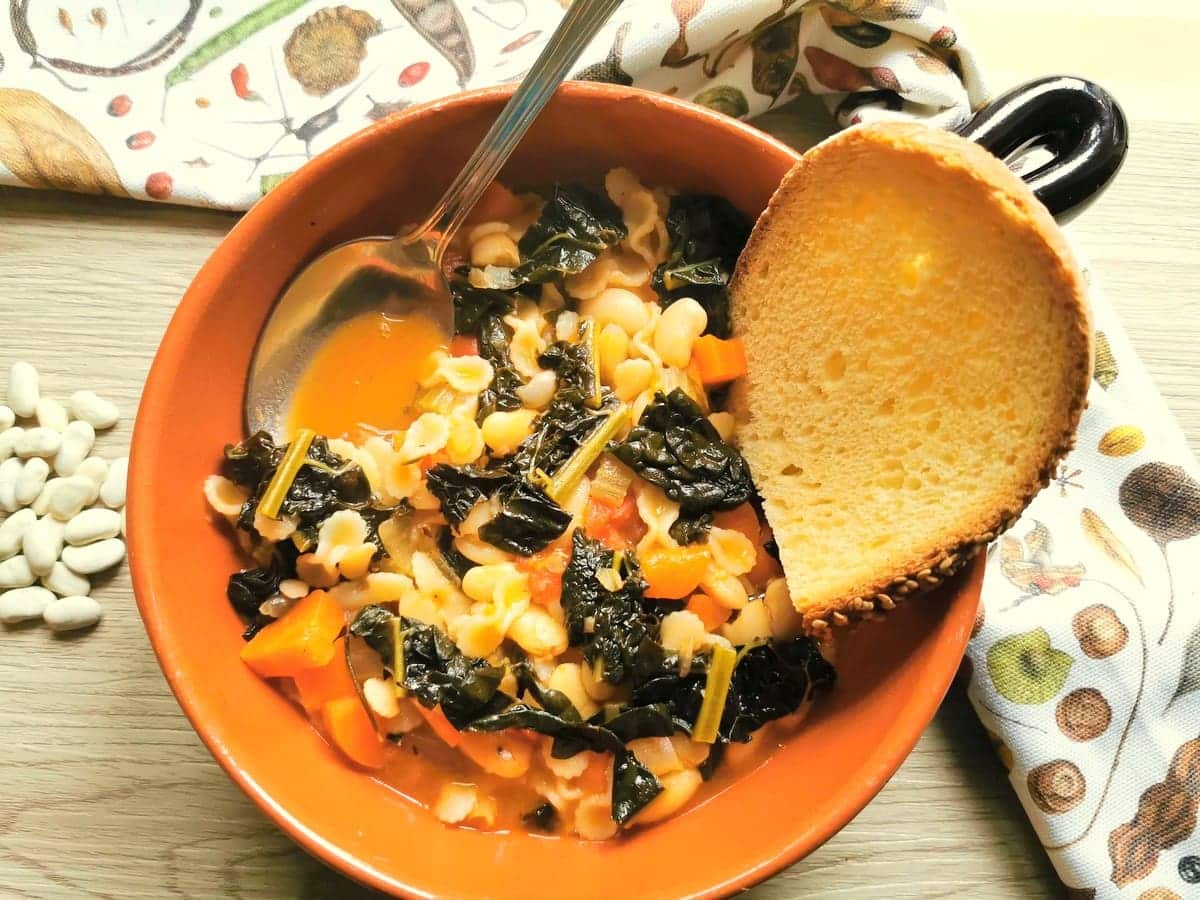 Tuscan Kale, White Bean and Pasta Soup