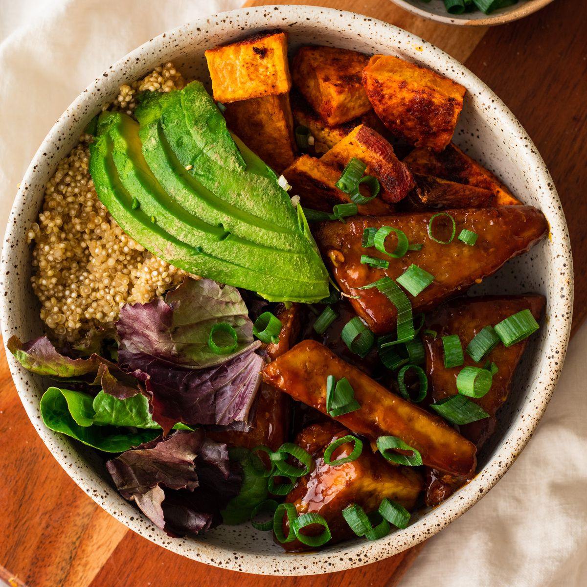 Crispy Sticky Tofu Nourish Bowl