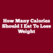 How Many Calories Should I Eat To Lose Weight